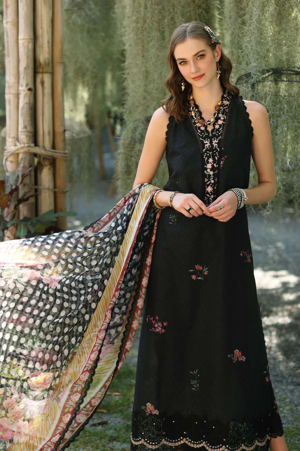 D10-B- Black Noor Eid Luxe Printedkari Outfit By- Saadia Asad