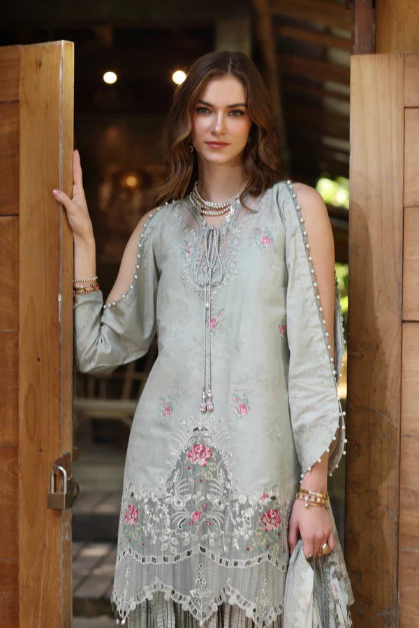 D2-A-Basil Green Noor Eid Luxe Printedkari Outfit By- Saadia Asad