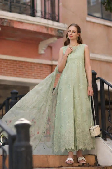 Opal Mint D2-A Saadia Asad stitched lawn suit Noor Eid Printskhaas 2026 Pakistanimoda