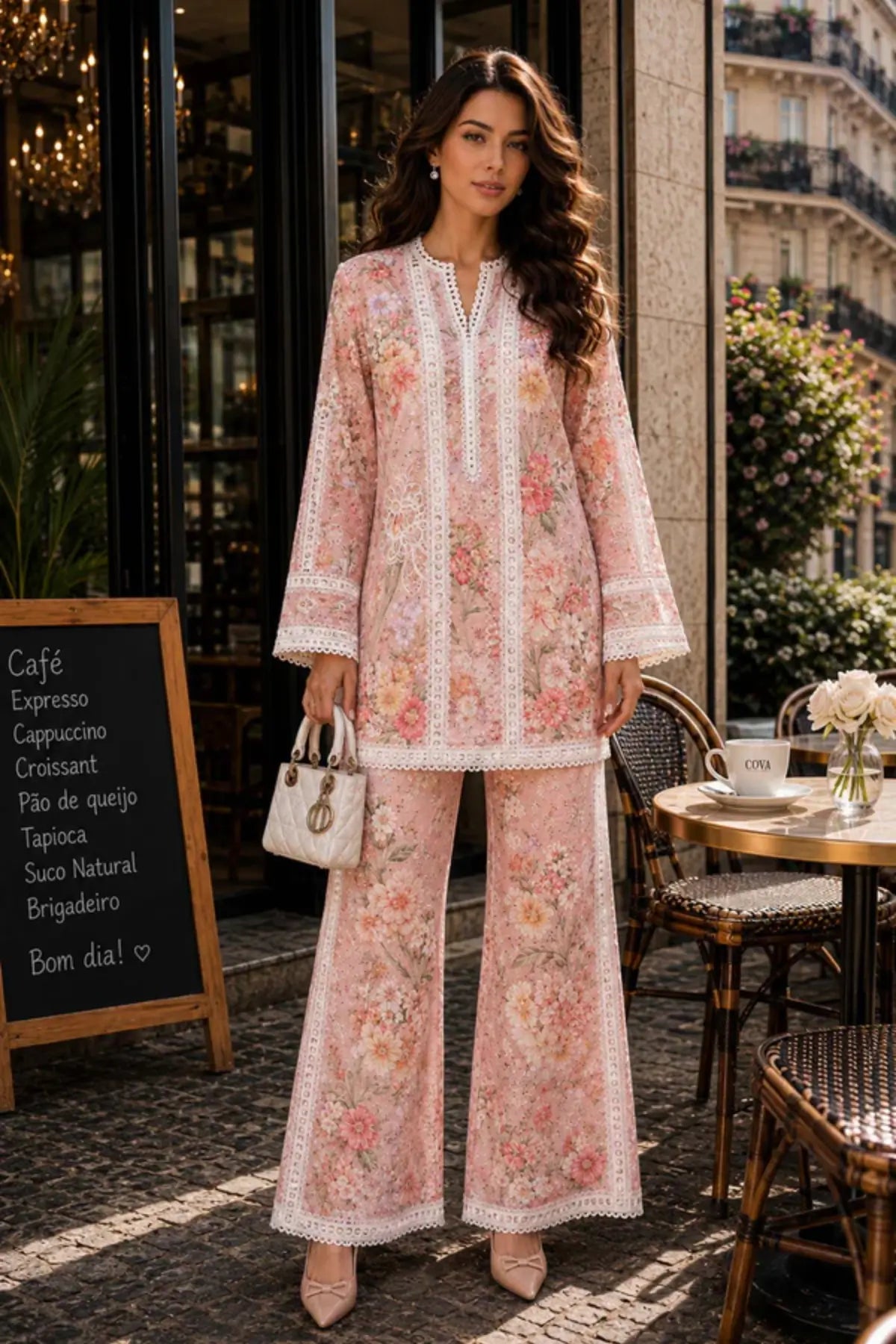 Saadia Asad D3 Petal Whisper floral print ready to wear 3PC semi lawn suit with silk dupatta by Pakistanimoda