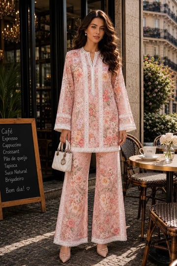 Saadia Asad D3 Petal Whisper floral print ready to wear 3PC semi lawn suit with silk dupatta by Pakistanimoda