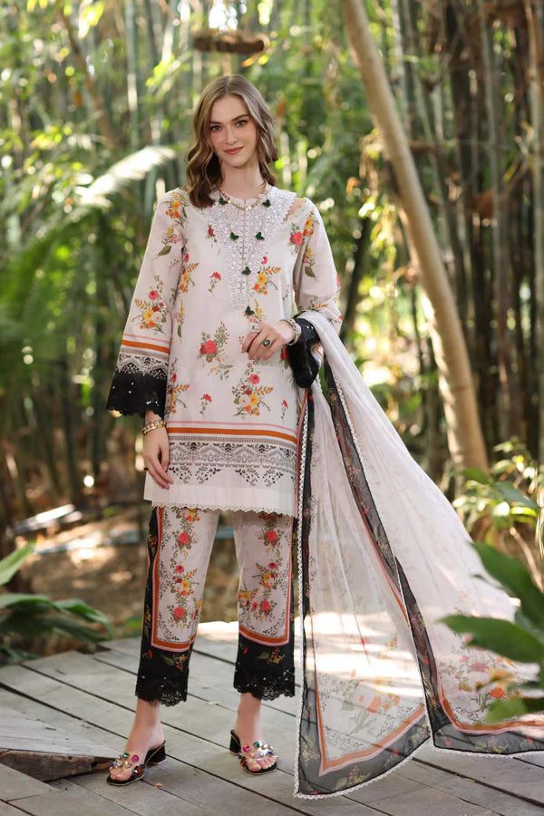 D4-B- Floral Noor Eid Luxe Printedkari Outfit By- Saadia Asad
