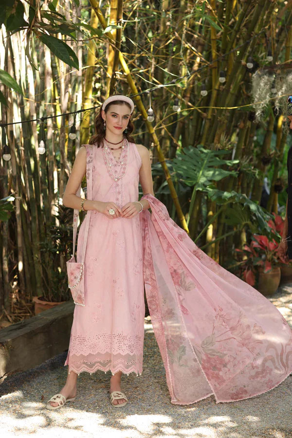 D5-A- Pink Noor Eid Luxe Printedkari Outfit By- Saadia Asad