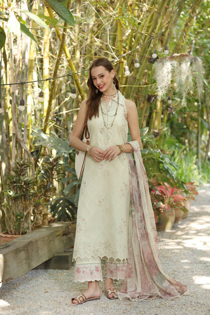 D5-B- Beige Noor Eid Luxe Printedkari Outfit By- Saadia Asad