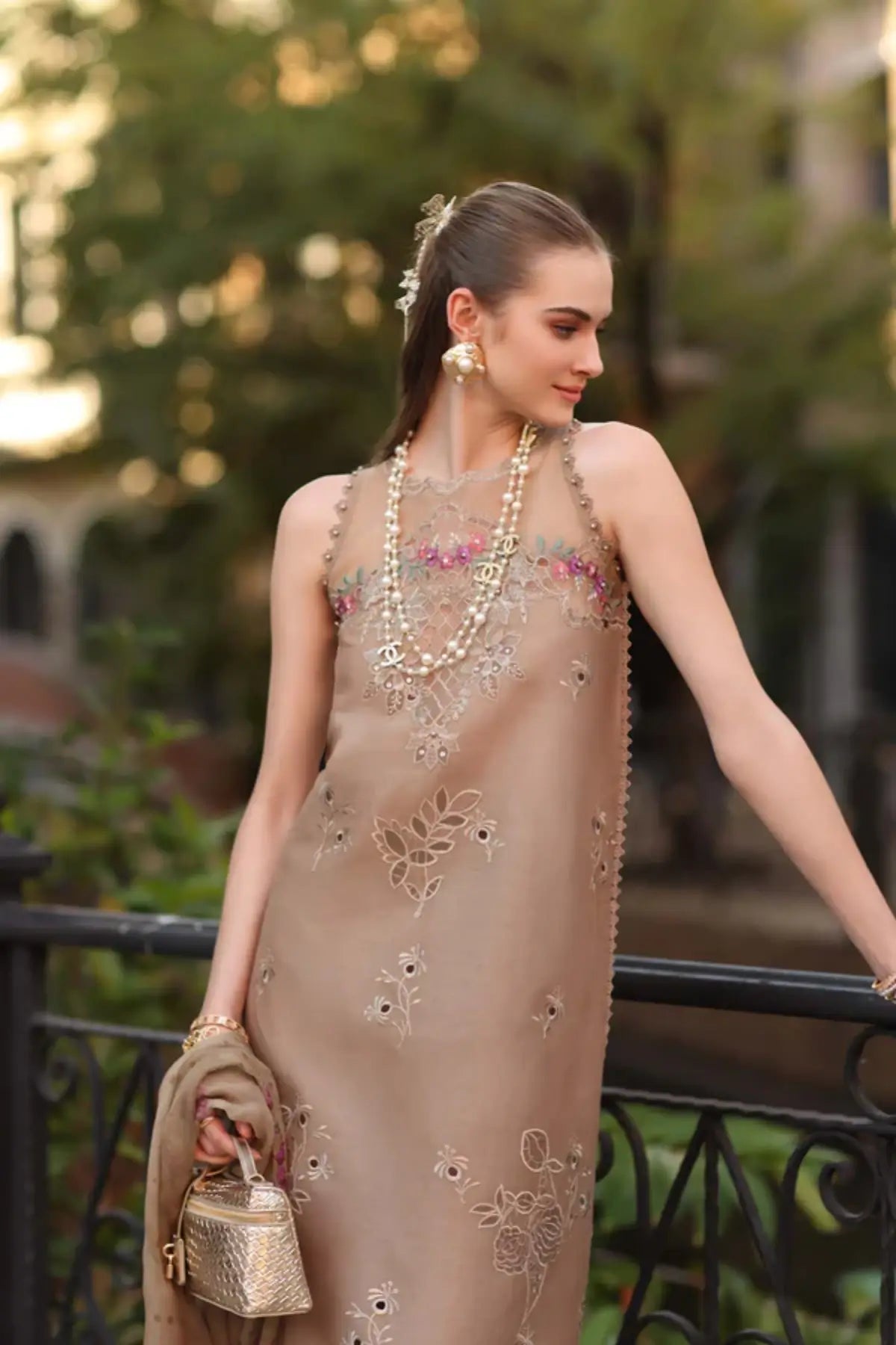 Warm Biscotti D5-B Saadia Asad stitched lawn suit Noor Eid Printskhaas 2026 Pakistanimoda