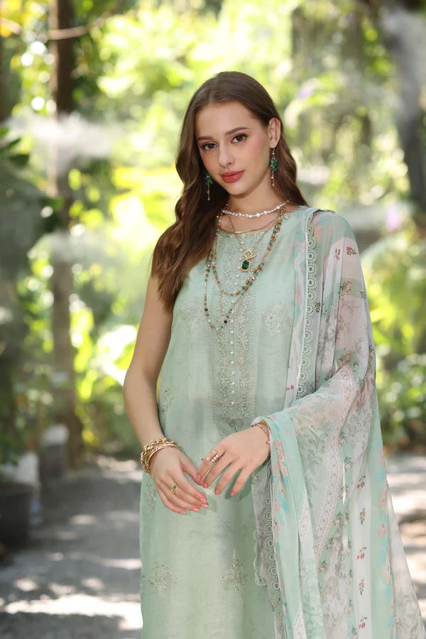 D6-A- Mint Green Noor Eid Luxe Printedkari Outfit By- Saadia Asad