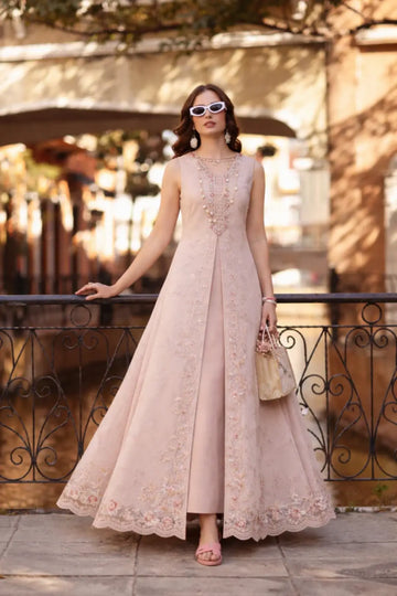 Ballet Pink D6-B Saadia Asad stitched lawn suit Noor Eid Printskhaas 2026 Pakistanimoda