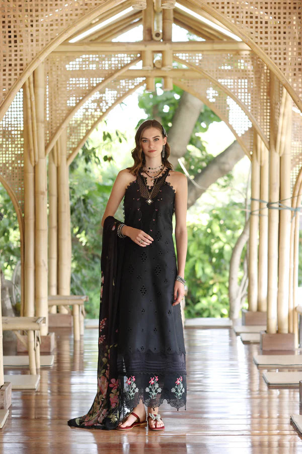 D7-A- Black Noor Eid Luxe Printedkari Outfit By- Saadia Asad
