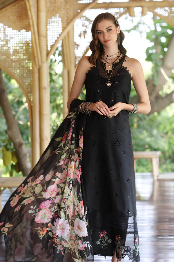 D7-A- Black Noor Eid Luxe Printedkari Outfit By- Saadia Asad