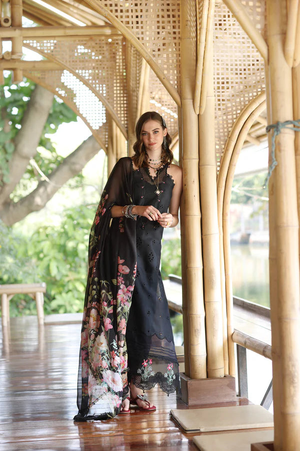 D7-A- Black Noor Eid Luxe Printedkari Outfit By- Saadia Asad