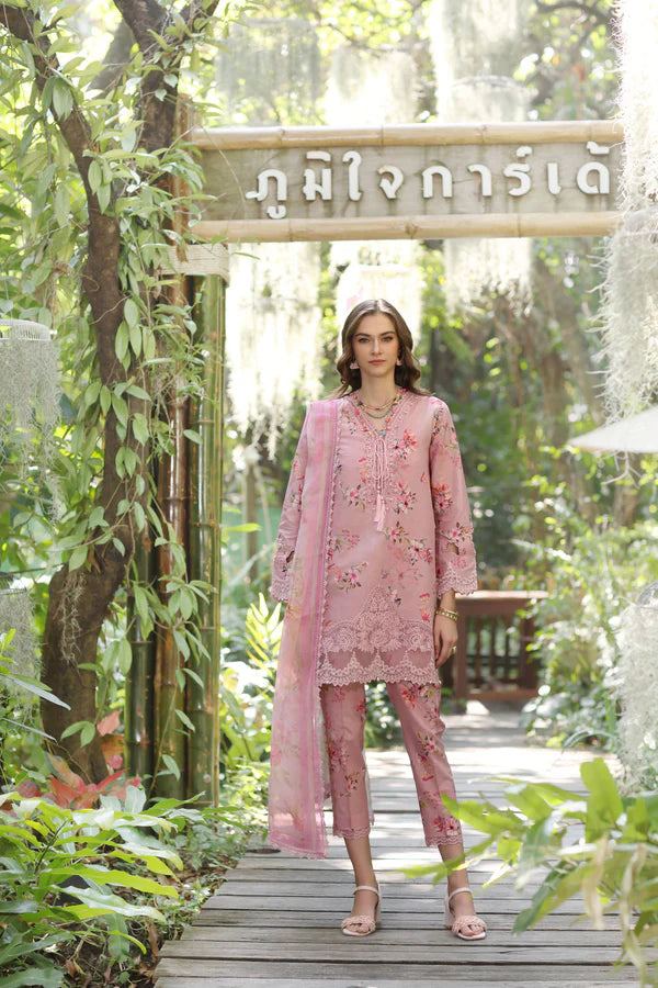 D8-A- Pink Noor Eid Luxe Printedkari Outfit By- Saadia Asad