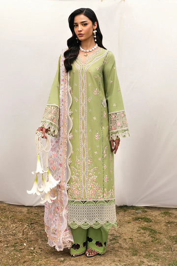 DC-01 Lovisa- Sage Green Qlinekari Lawn Suit '25 By- Qalamkar