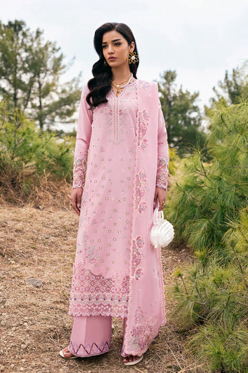 DC-02 Freja- Pink Qlinekari Lawn Suit '25 By- Qalamkar