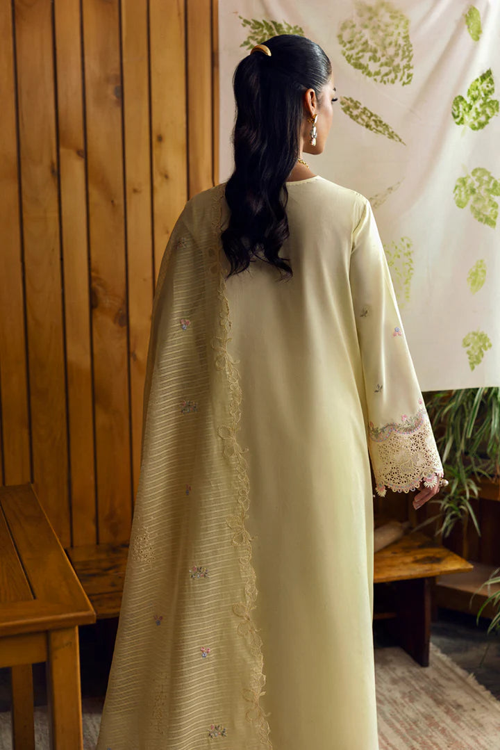 DC-04 Keva- Lime Yellow Qlinekari Lawn Suit '25 By- Qalamkar