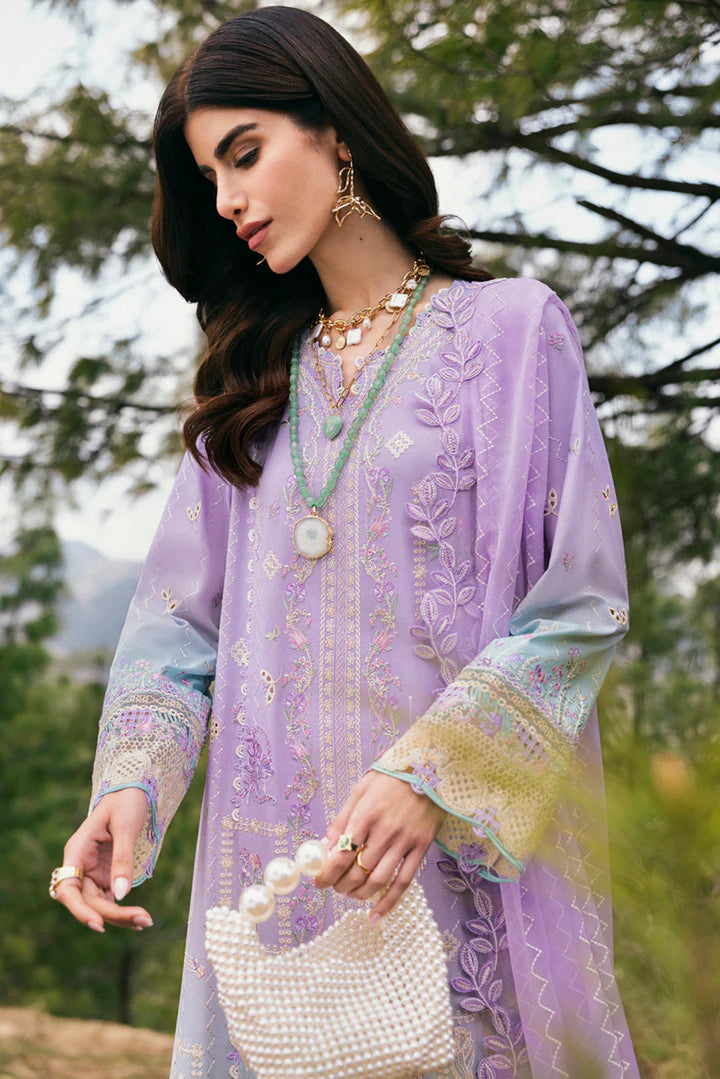 DC-05 Clio- Lilac Qlinekari Lawn Suit '25 By- Qalamkar