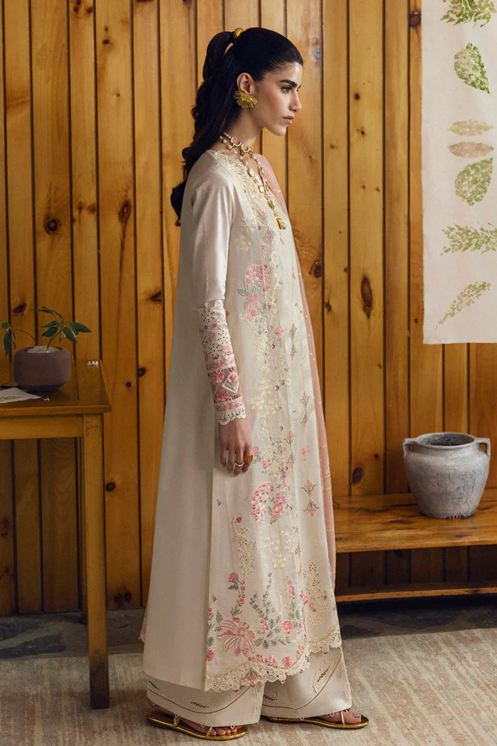 DC-07 Tyrah- Beige Qlinekari Lawn Suit '25 By- Qalamkar