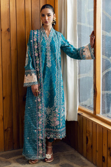 DC-10 Fina- Green Qlinekari Lawn Suit '25 By- Qalamkar