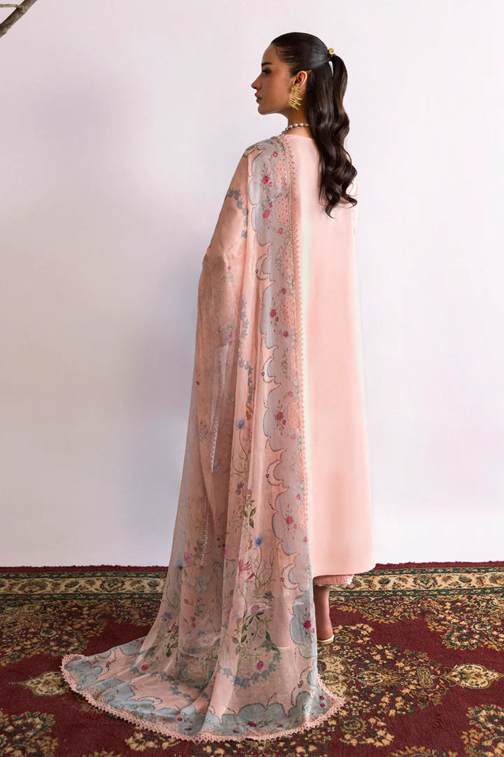 DC-11 Hedi- Pink Qlinekari Lawn Suit '25 By- Qalamkar