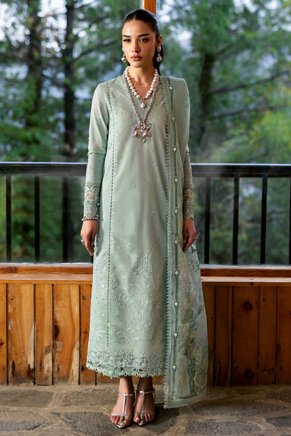 DC-15 Elira- Sage Green Qlinekari Lawn Suit '25 By- Qalamkar