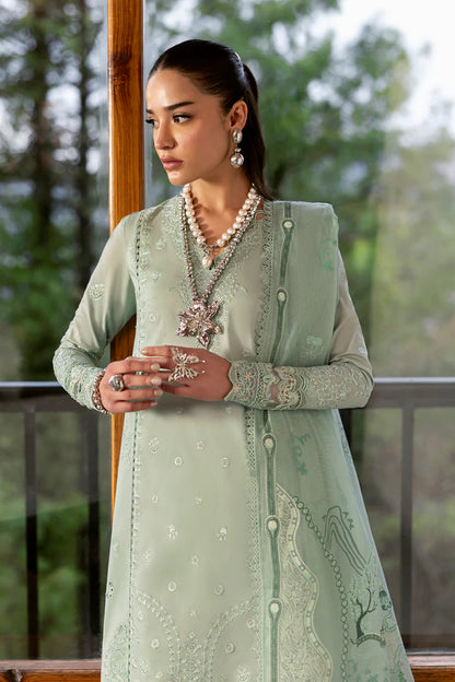 DC-15 Elira- Sage Green Qlinekari Lawn Suit '25 By- Qalamkar