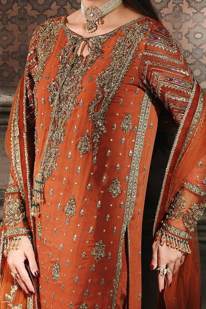 DJW5-11 Charizma orange chiffon Mehndi & Mayun celebration suit with adda work and net dupatta Pakistanimoda