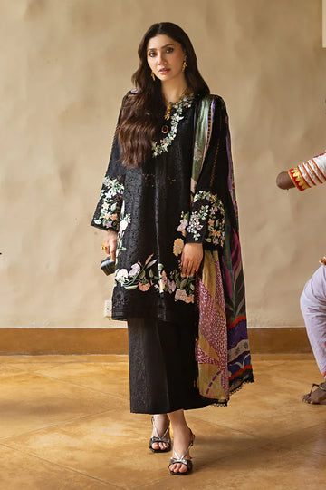 Dazzling Glimmer- Black  Manaram Luxury lawn Outfit By- Mushq