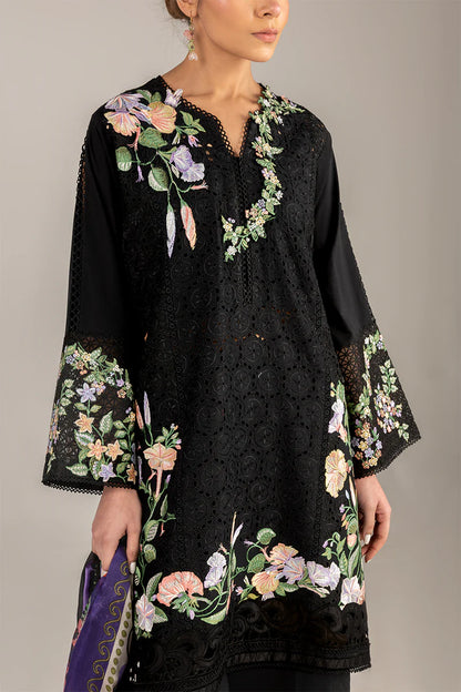 Dazzling Glimmer- Black  Manaram Luxury lawn Outfit By- Mushq