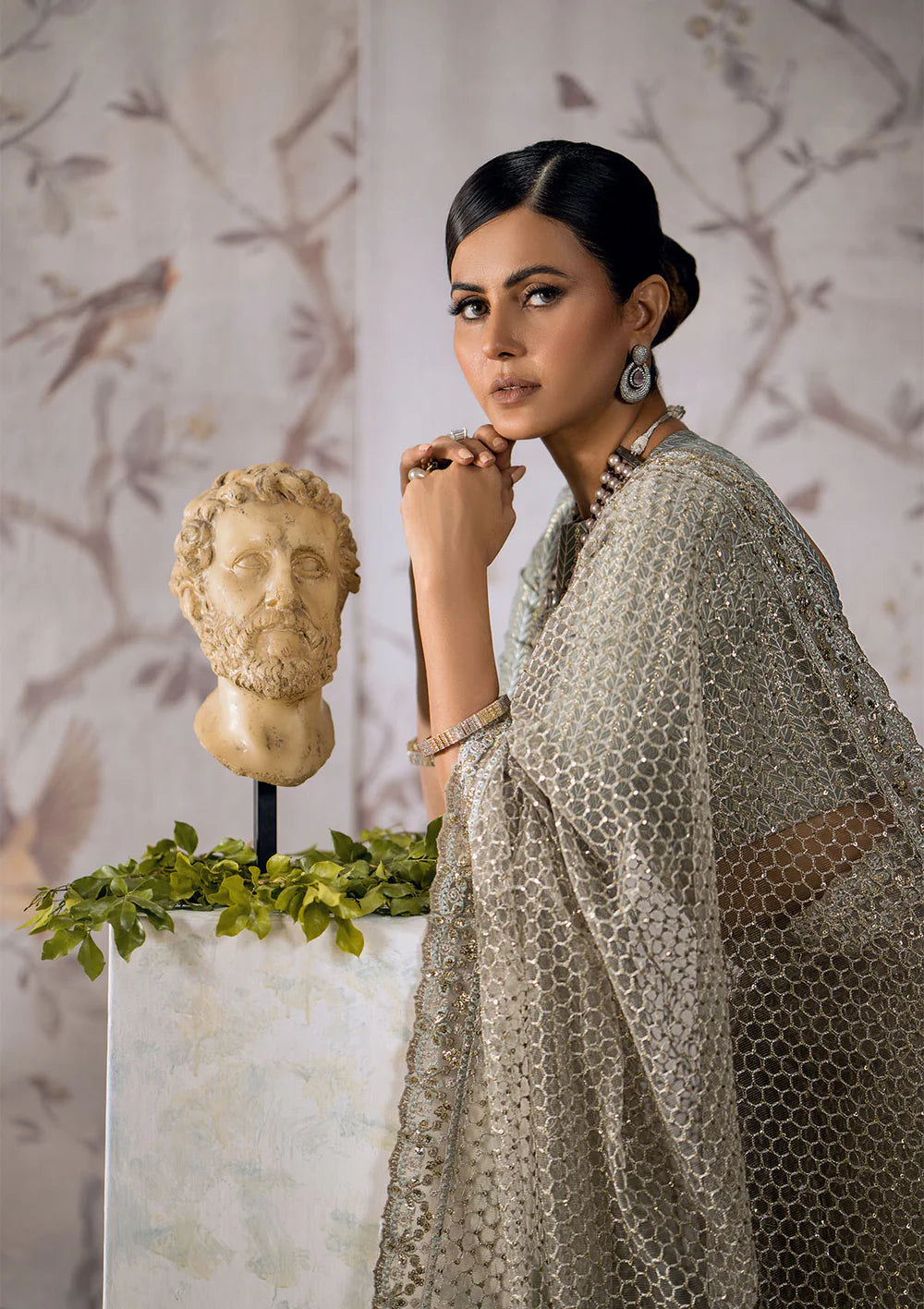 Designer Grey Saree By AIK