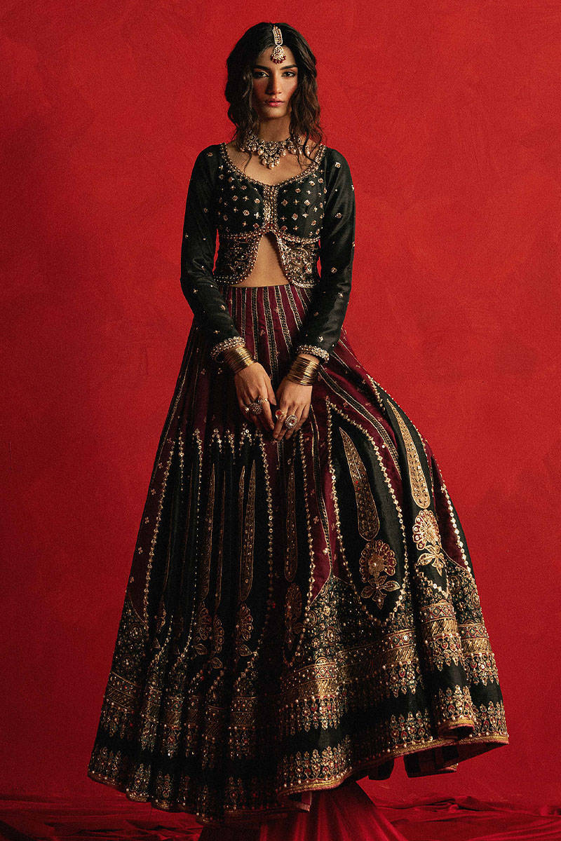 Dil Ras by Mohsin Naveed Ranjha couture black bridal outfit – Pakistanimoda