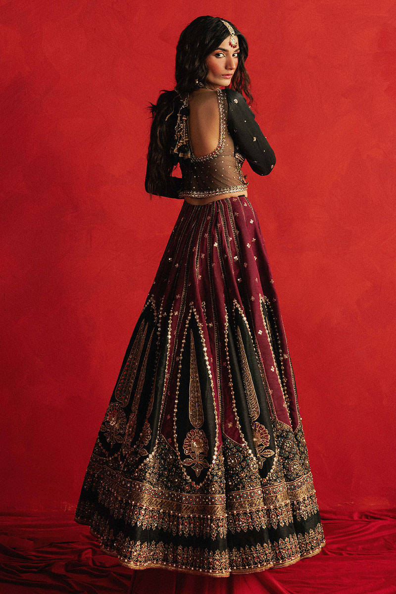 Dil Ras by Mohsin Naveed Ranjha couture black bridal outfit – Pakistanimoda