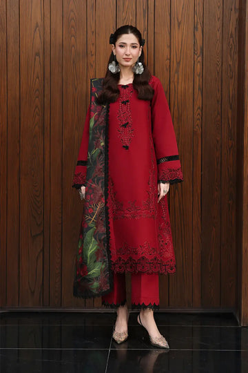 Dilara by Rang Rasiya Cherry Embroidered Lawn Stitched 3PC Suit with Printed Tasser Silk Dupatta