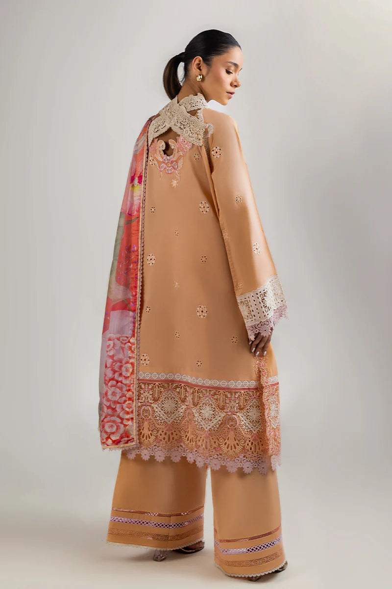 Dreamlike Vibe- Peach Manaram Luxury lawn Outfit By- Mushq