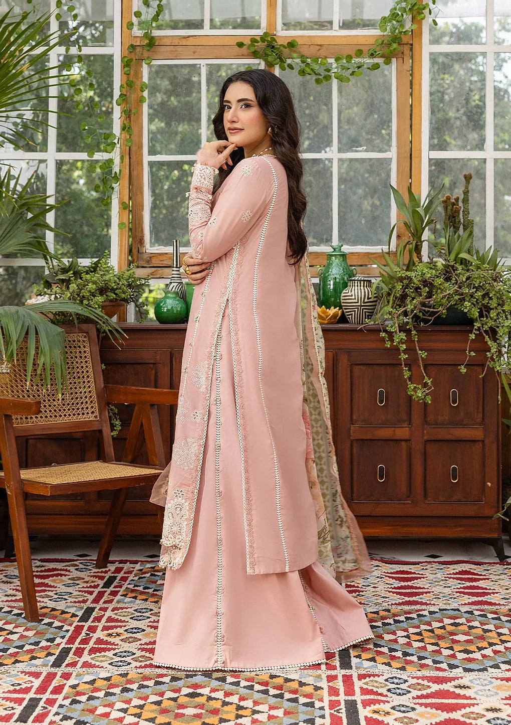 EEC-1A Forever Blush – Stitched Pink Lawn Suit by Elaf Premium