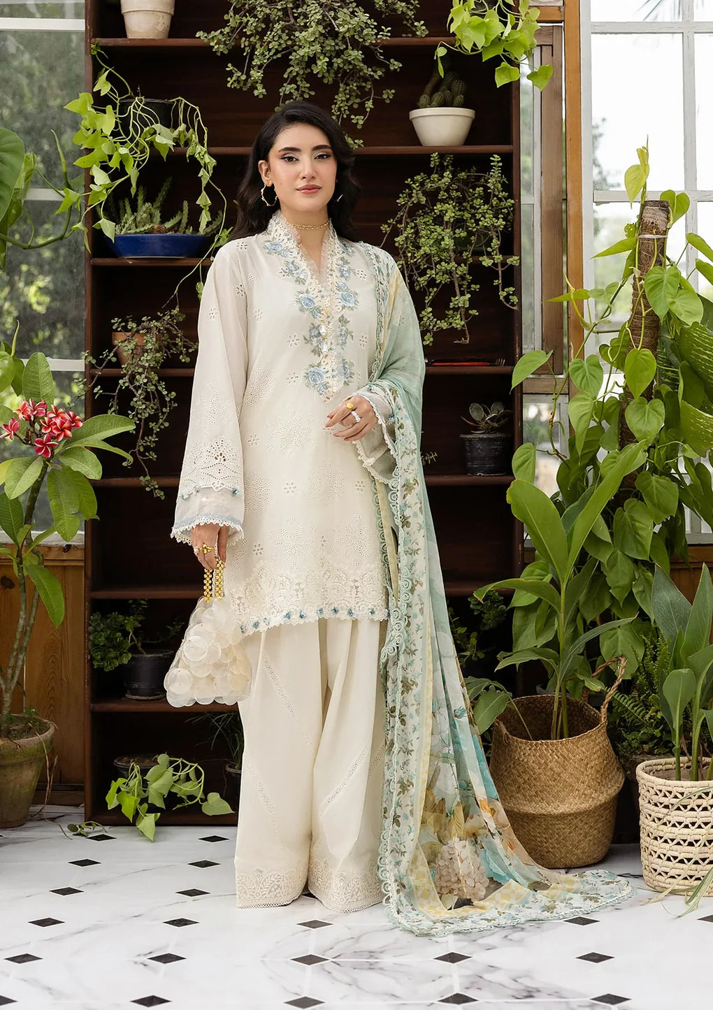 EEC-1B Pearlista – Stitched 3-Piece Designer Lawn Suit by Elaf