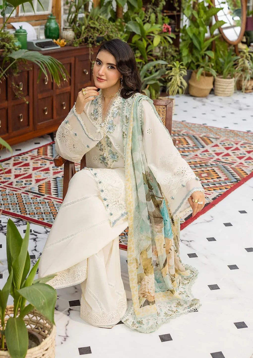EEC-1B Pearlista – Stitched 3-Piece Designer Lawn Suit by Elaf