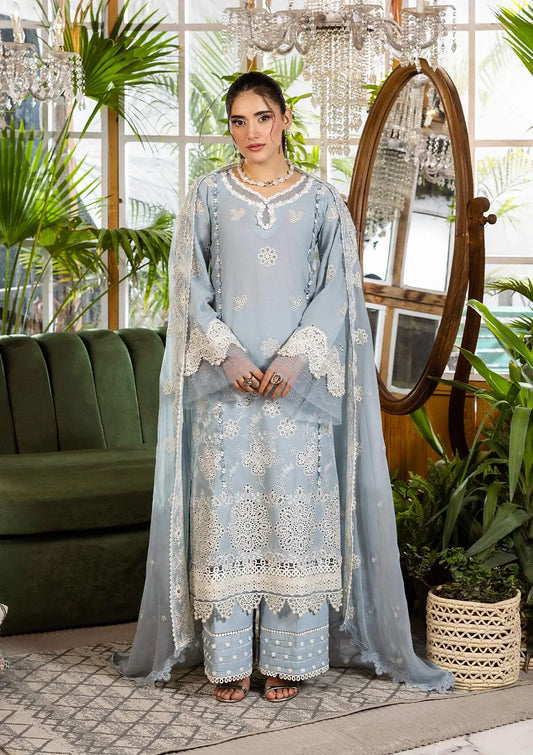 Elaf Premium Sky Dream stitched 3-piece lawn outfit for summer