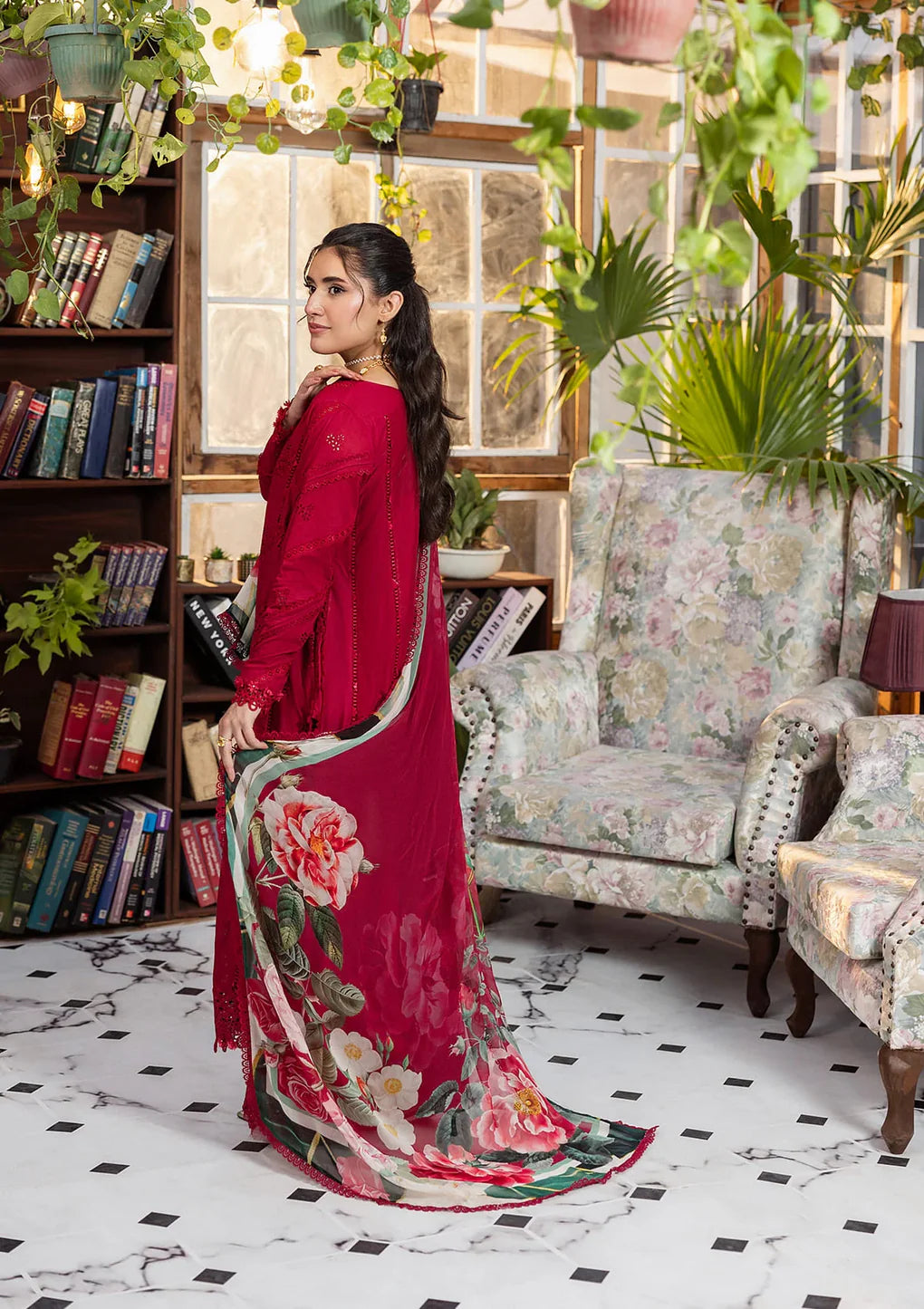 EEC-4A Rubelet – Stitched Chikankari Lawn Suit by Elaf Premium