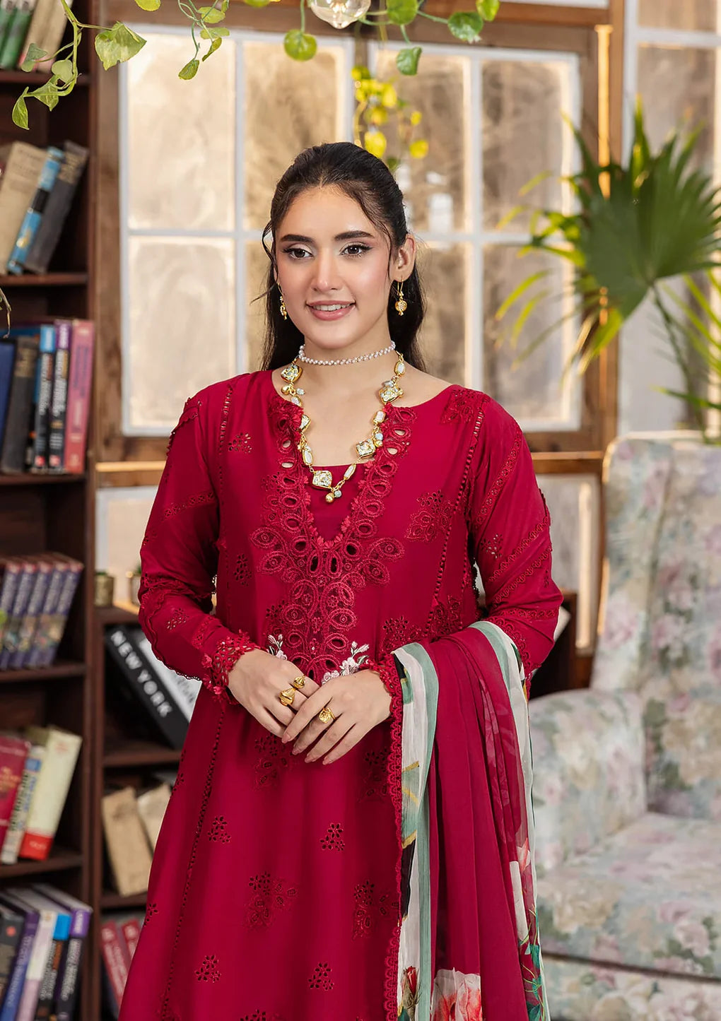 EEC-4A Rubelet – Stitched Chikankari Lawn Suit by Elaf Premium