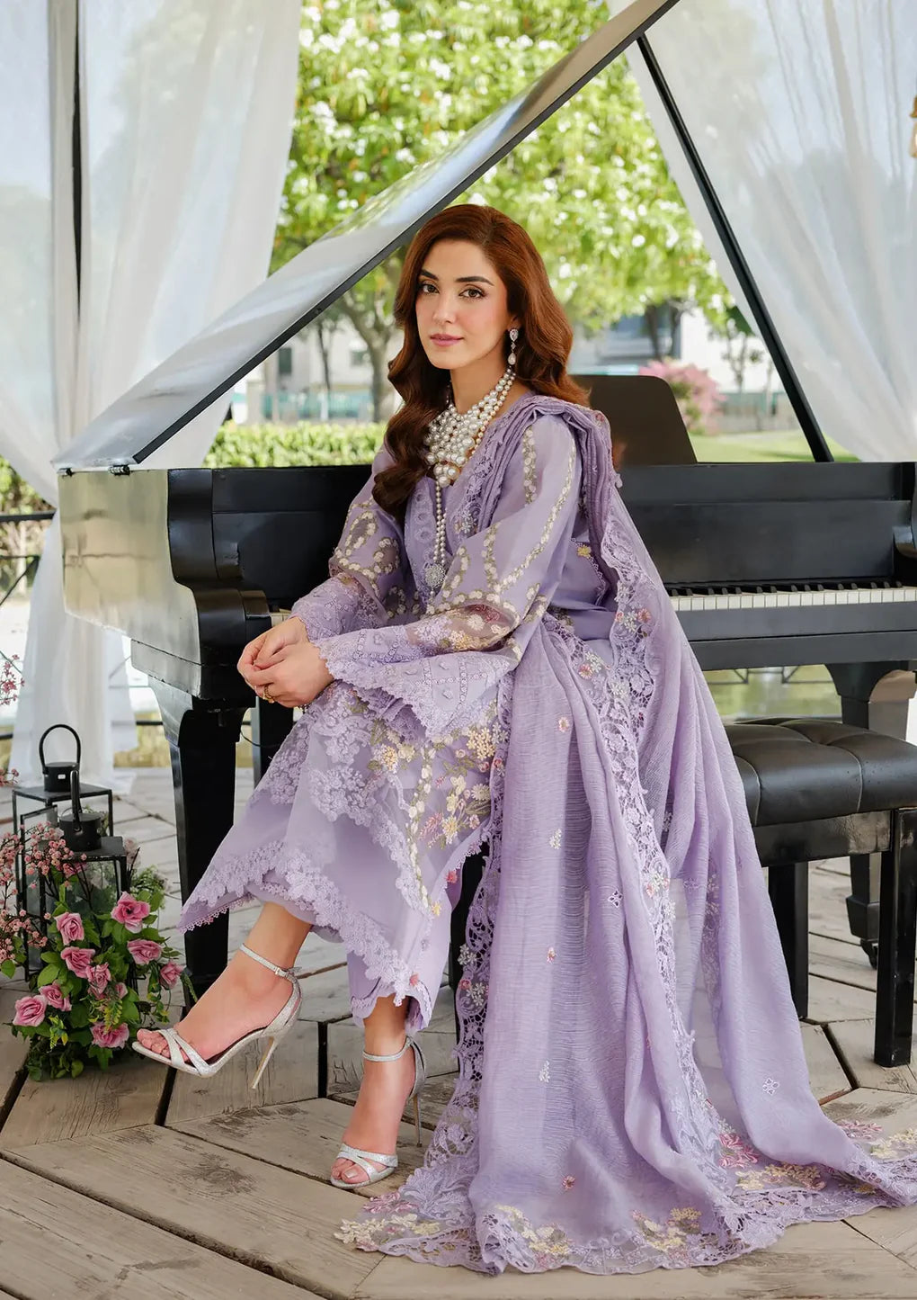 ELH-3A PARIS HUES-Lilac Embroidered Luxury Lawn Ensemble '25 By-Elaf Premium