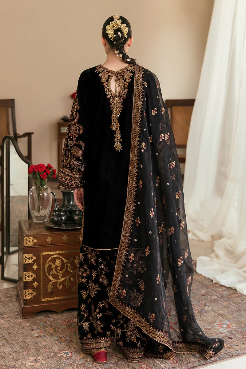 Exclusive black velvet ensemble for evening events