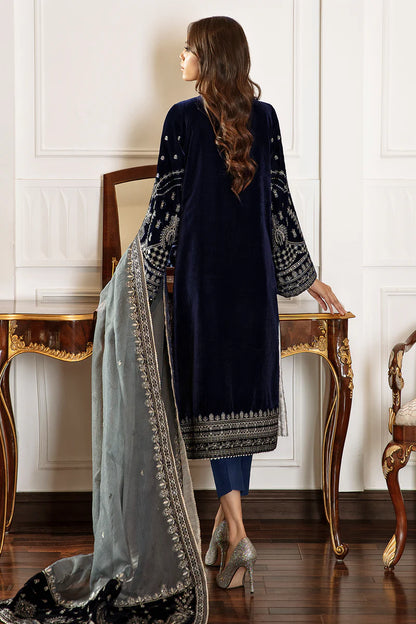 Luxurious Embroidered Velvet Dress for Special Occasions