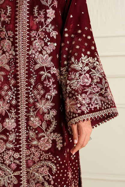 Majestic embroidered velvet ensemble for party wear