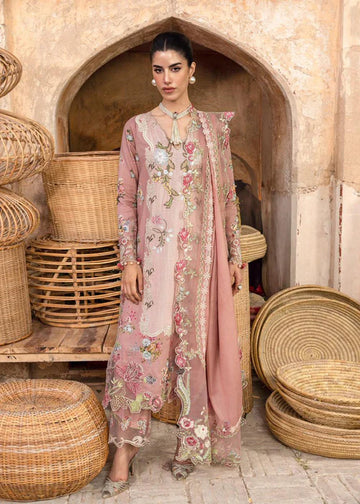 Saira Shakira ESMAE-3A pink embroidered khaddar suit with wool shawl at Pakistanimoda.