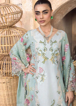 Saira Shakira ESME-3B pastel green embroidered khaddar suit with wool shawl at Pakistanimoda.