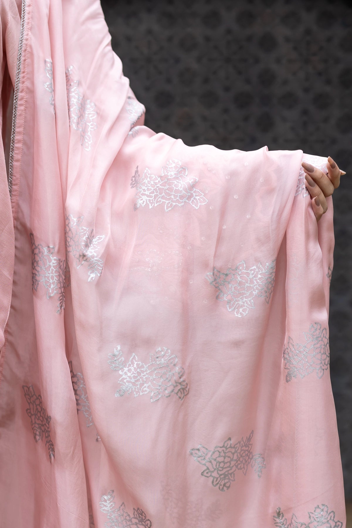 Eira blush pink raw silk 3PC with pearl embroidery and silk dupatta – Eid Edit 2026 by MariamRaj