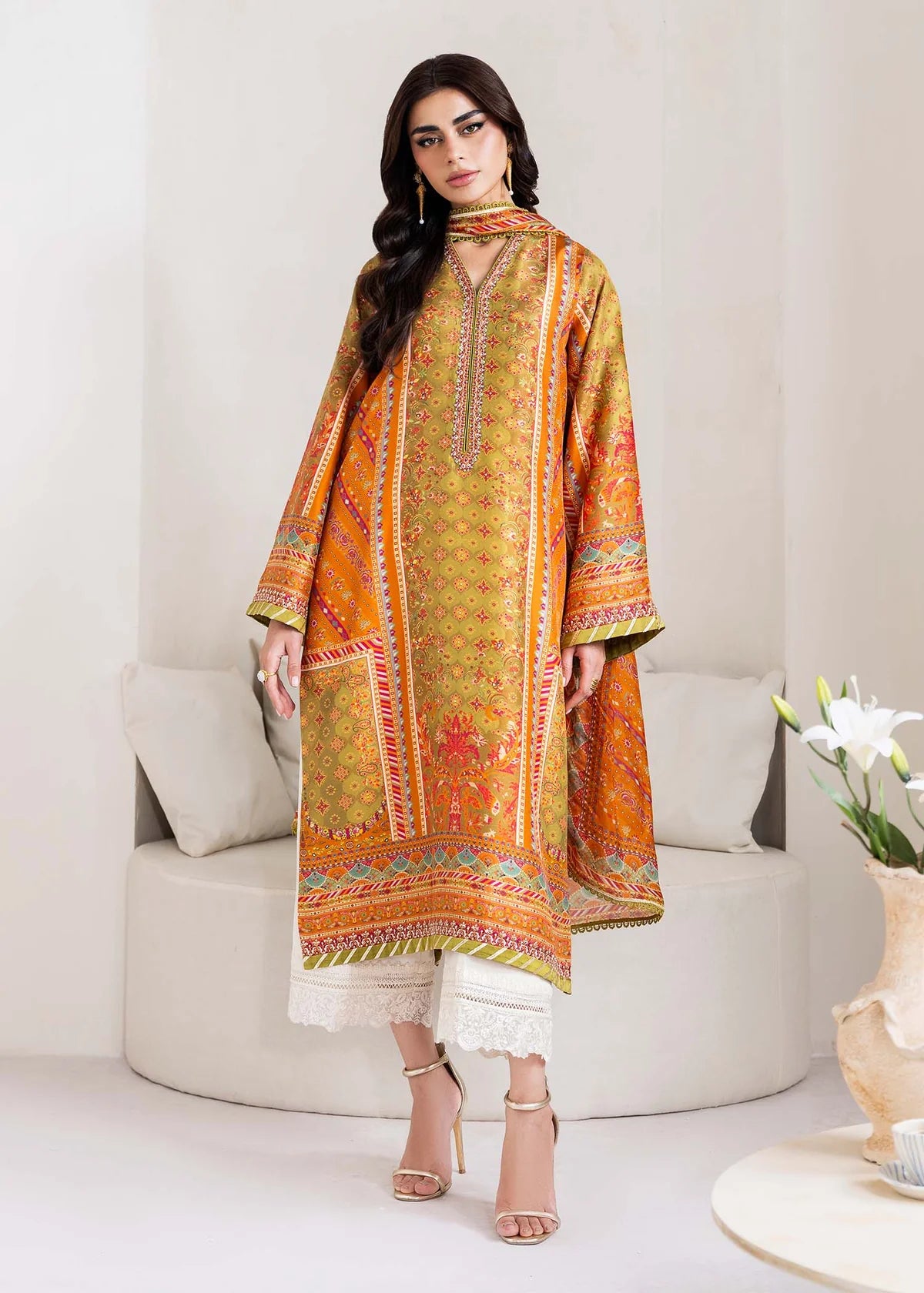 Elise-Stylish silk suit for festive day events by-kanwal Malik