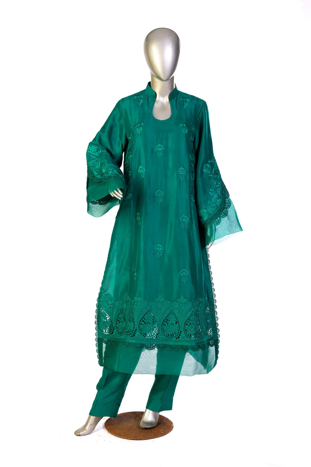 Emerald-Custom-made Pakistani Silk Suits for Weddings