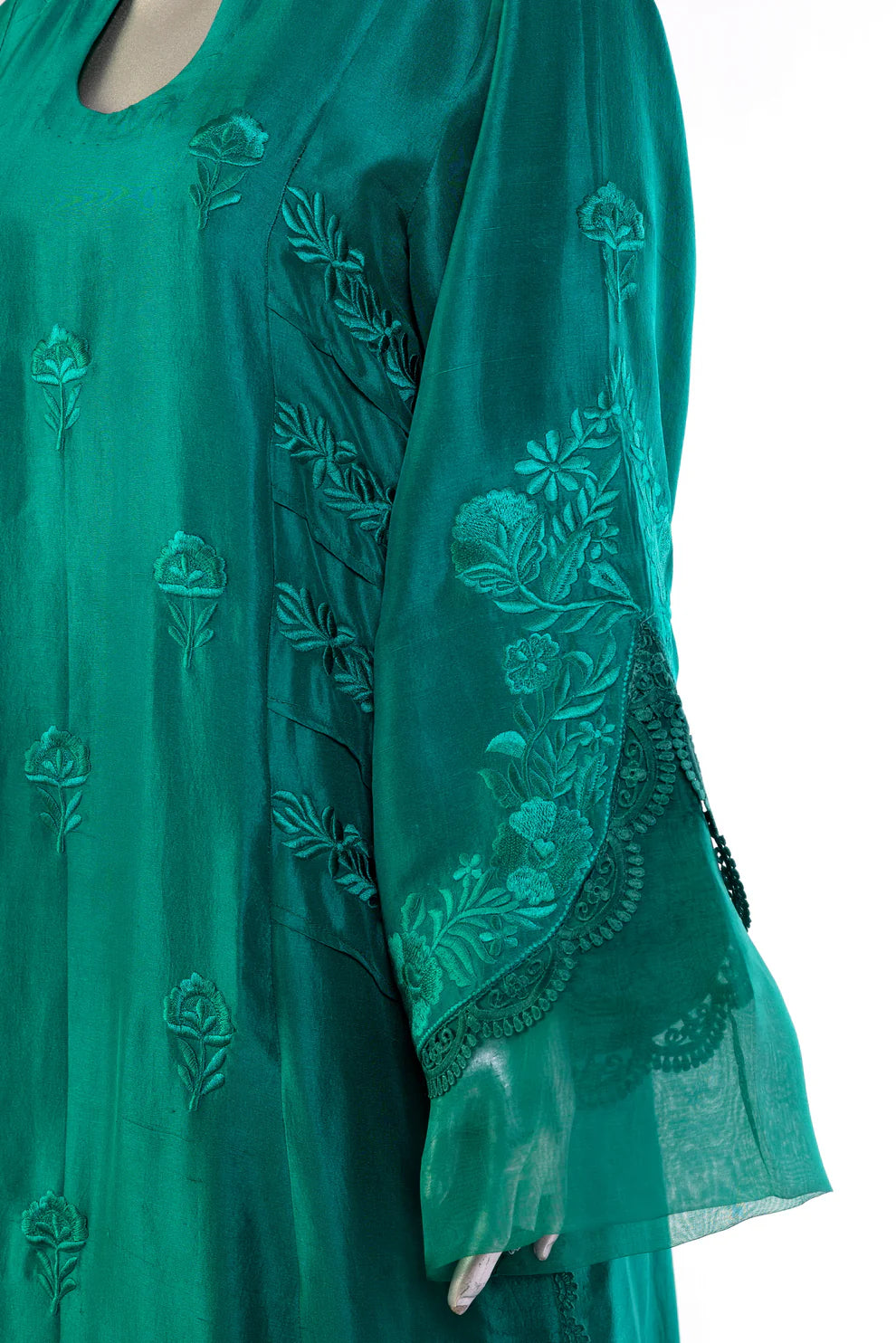 Emerald-Custom-made Pakistani Silk Suits for Weddings