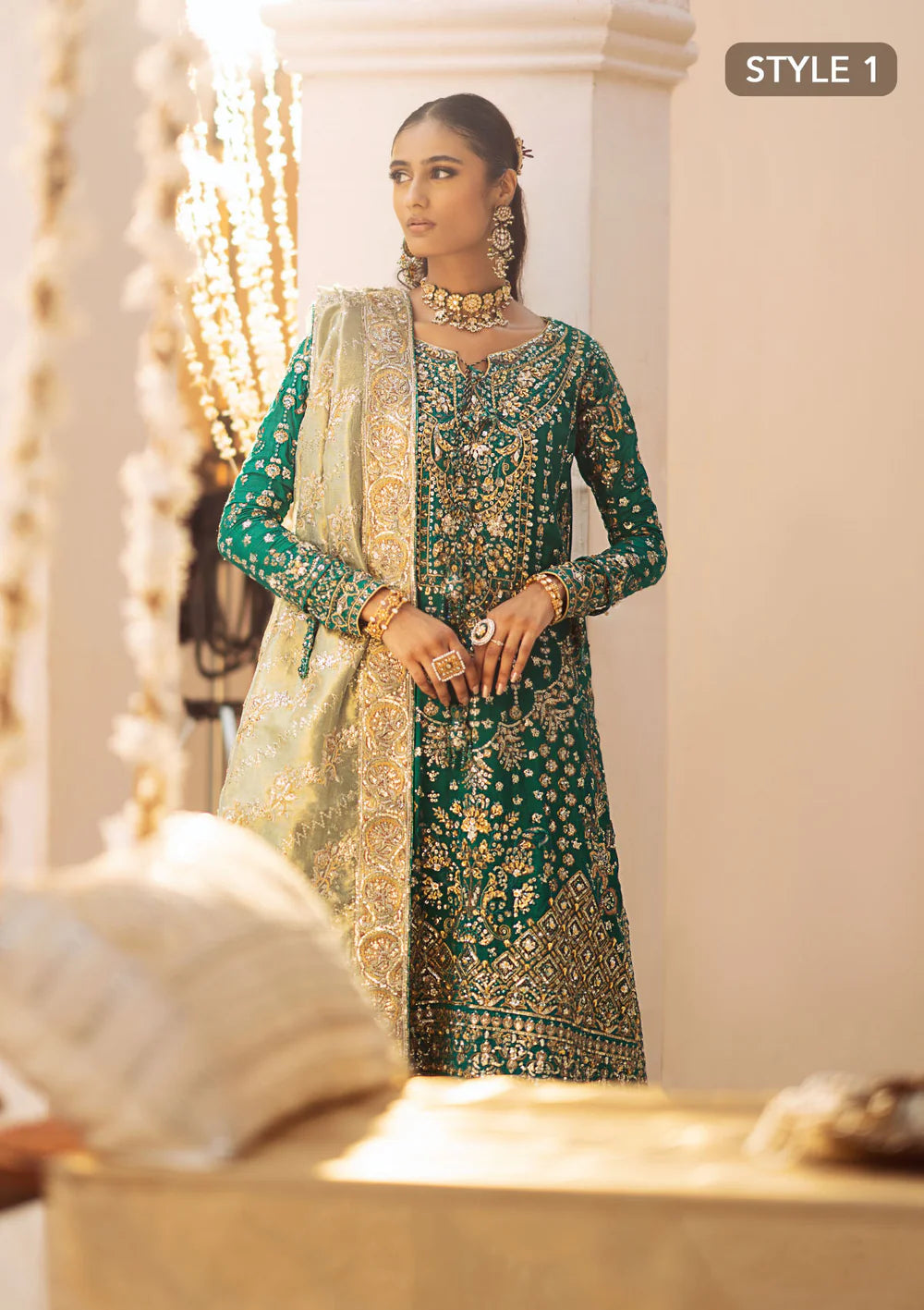 Emerald Elegance - Pakistani Wedding Formal Wear By AIK