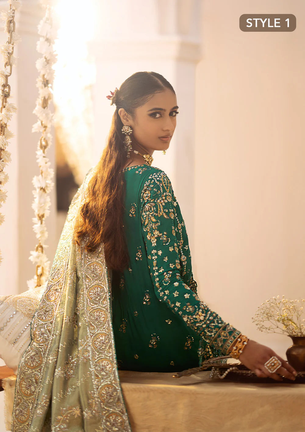 Emerald Elegance - Pakistani Wedding Formal Wear By AIK